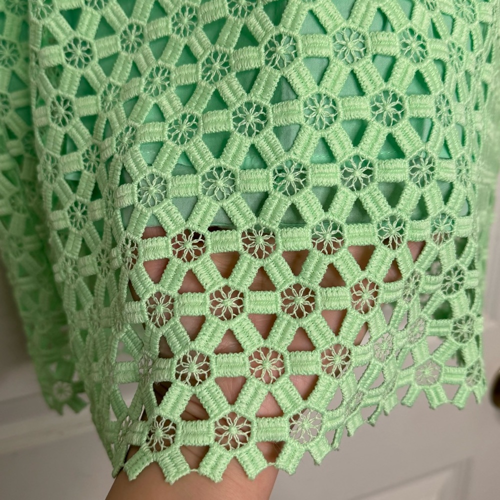 Zara Skirt Midi Crotchet Lace Size Medium Green - Picture 2 of 9